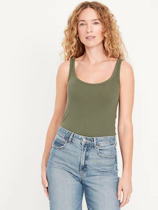 First-Layer Ribbed Scoop-Neck Tank Top | Old Navy (CA)