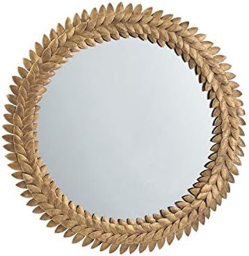 A&B Home Iron Leaf Mirror - Gold | Amazon (US)