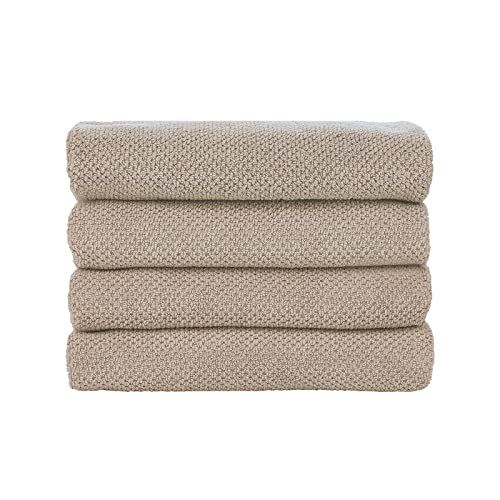 Nate Home by Nate Berkus 100% Cotton Textured Rice Weave Hand Towel Set | Soft and Absorbent, Sol... | Amazon (US)