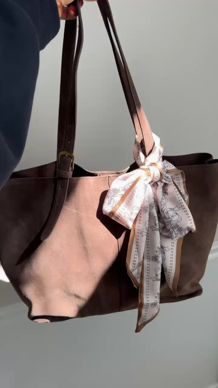 This suede tote with the matching scarf is such a pretty fall accessory 🤎 I love the soft texture and rich seasonal feel, and the scarf detail gives it a little something extra with jeans, dresses, or workwear.

suede tote, fall tote bag, scarf tote, fall handbag, suede bag, fall accessories, brown handbag, everyday tote, fall outfit accessories, women’s handbags, lovelylifestyling

#LTKdayinmylife #LTKgrwm #LTKootd