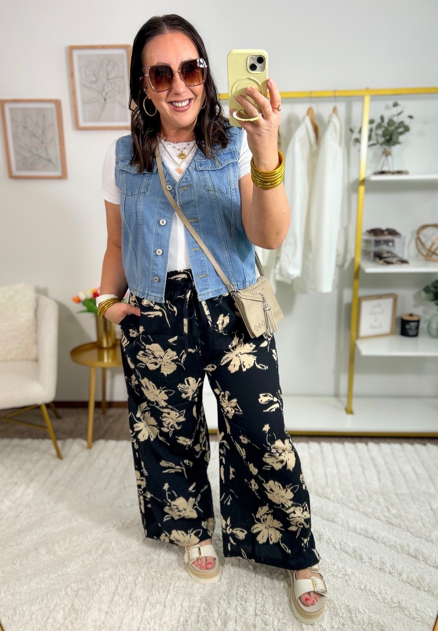 My favorite denim vest for a reason!  So many ways to style it!  XL in mine. XL ribbed tee. Linked similar pants. These are no longer available.  Wearing an xl in this style though.

#LTKOver40 #LTKSeasonal #LTKMidsize