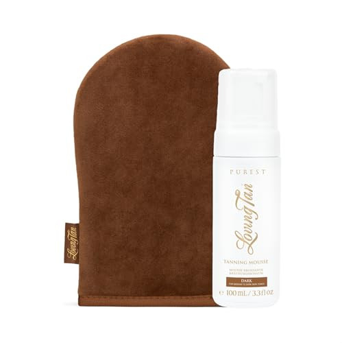 Loving Tan Purest Tanning Mousse, Dark + Purest Applicator Mitt - Sunless Tanner Made From 97% Certified Organic & Naturally Derived Ingredients - Cruelty Free, Vegan - 3.3 Fl Oz | Amazon (US)
