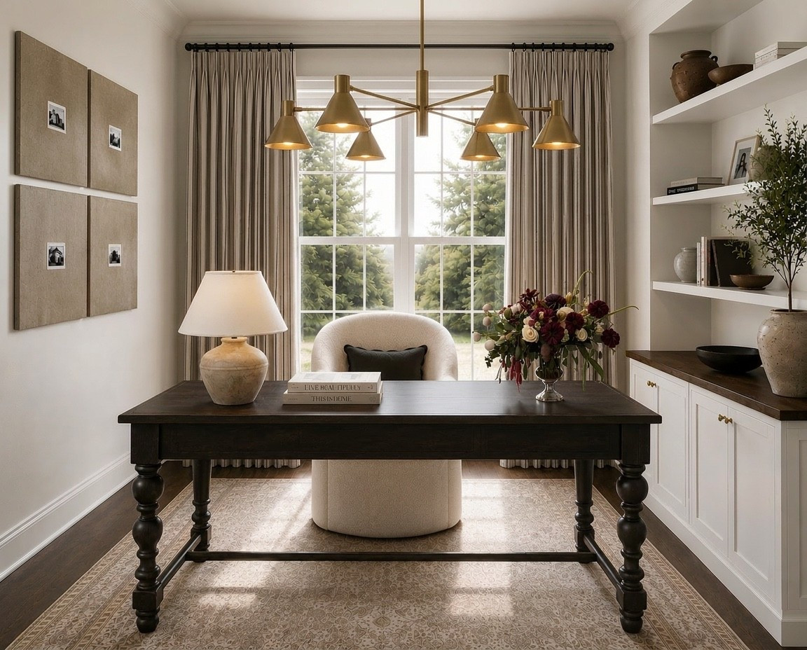 home office, home office decor, home office inspiration, home office ideas, office decor, office styling, modern home office, cozy home office, neutral home office, moody home office, home workspace, work from home, WFH setup, desk setup, office desk, home office furniture, office chair, desk chair, wood desk, executive desk, home office lighting, table lamp, office lamp, office shelves, built in shelves, bookshelves, office organization, desk accessories, home office storage, decorative books, framed art, wall art, gallery wall, area rug, neutral rug, window treatments, curtains, linen curtains, roman shades, woven shades, home styling, interior styling, interior design, modern traditional, organic modern, transitional style, cozy home, office makeover, office refresh, office reveal, home decor finds, Amazon home finds, Target home, Pottery Barn style, Studio McGee style, Luxe for Less, timeless home decor, desk, table lamp, framed art

#LTKSaleAlert #LTKHome
