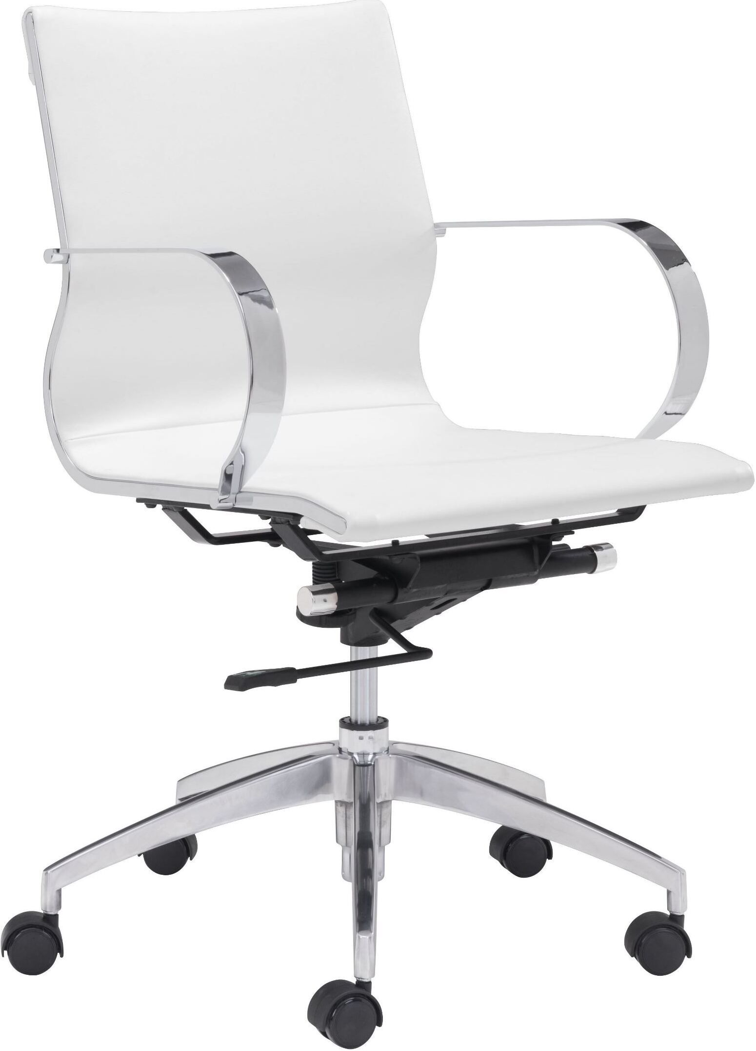 Glider White Low Back Office Chair | 1stopbedrooms