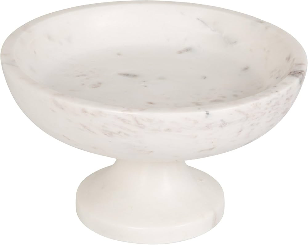 Bloomingville Marble Footed Pedestal Bowl, White | Amazon (US)