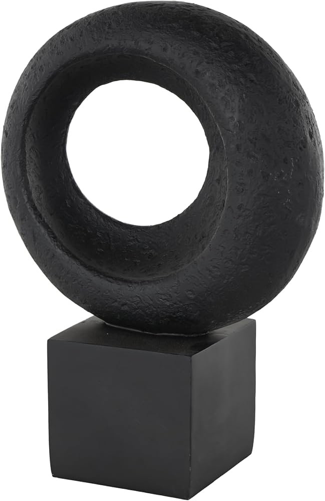 Deco 79 Polystone Geometric Decorative Sculpture Textured Cutout Ring Home Decor Statue with Bloc... | Amazon (US)