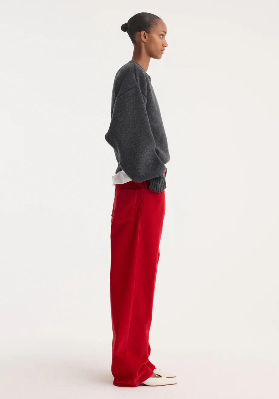 relaxed corduroy trousers | rosso | Rohe