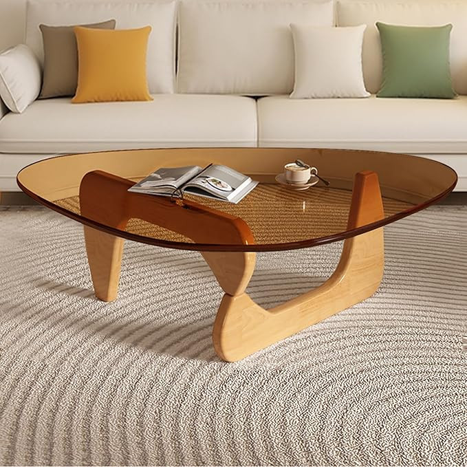 Modern Glass Coffee Table, Mid Century Coffee Table,Small Coffee Table for Living Room,Suitable f... | Amazon (US)