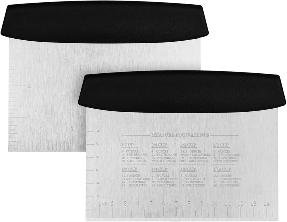 Vaincre Bench Dough Scraper Cutter - 2PCS 6" Stainless Steel Chopper Scraper Spatula with Measuri... | Amazon (US)