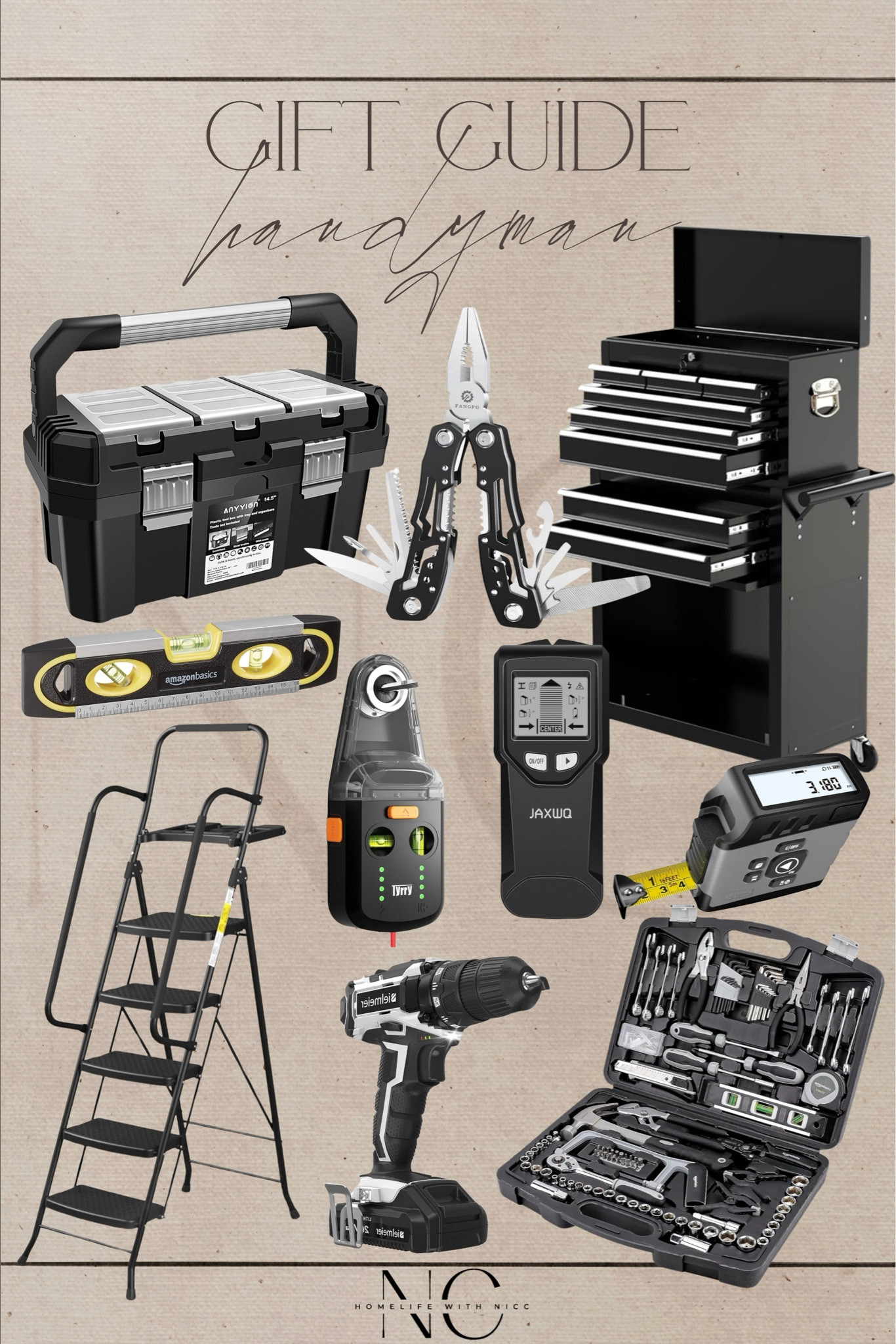 A gift guide for the handyman in your life! So many great tools that will help make those home projects so much easier! 
#amazongiftguide #giftguide #giftguidehandyman #amazontools

#LTKCyberWeek #LTKGiftGuide #LTKMens