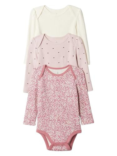 GAP Baby Girls 3-Pack Long Sleeve Bodysuit Primitive 3-6M | Amazon (US)