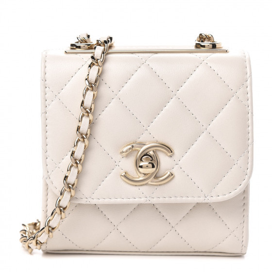 CHANEL Lambskin Quilted Mini Trendy CC Chain Wallet Ecru | Fashionphile