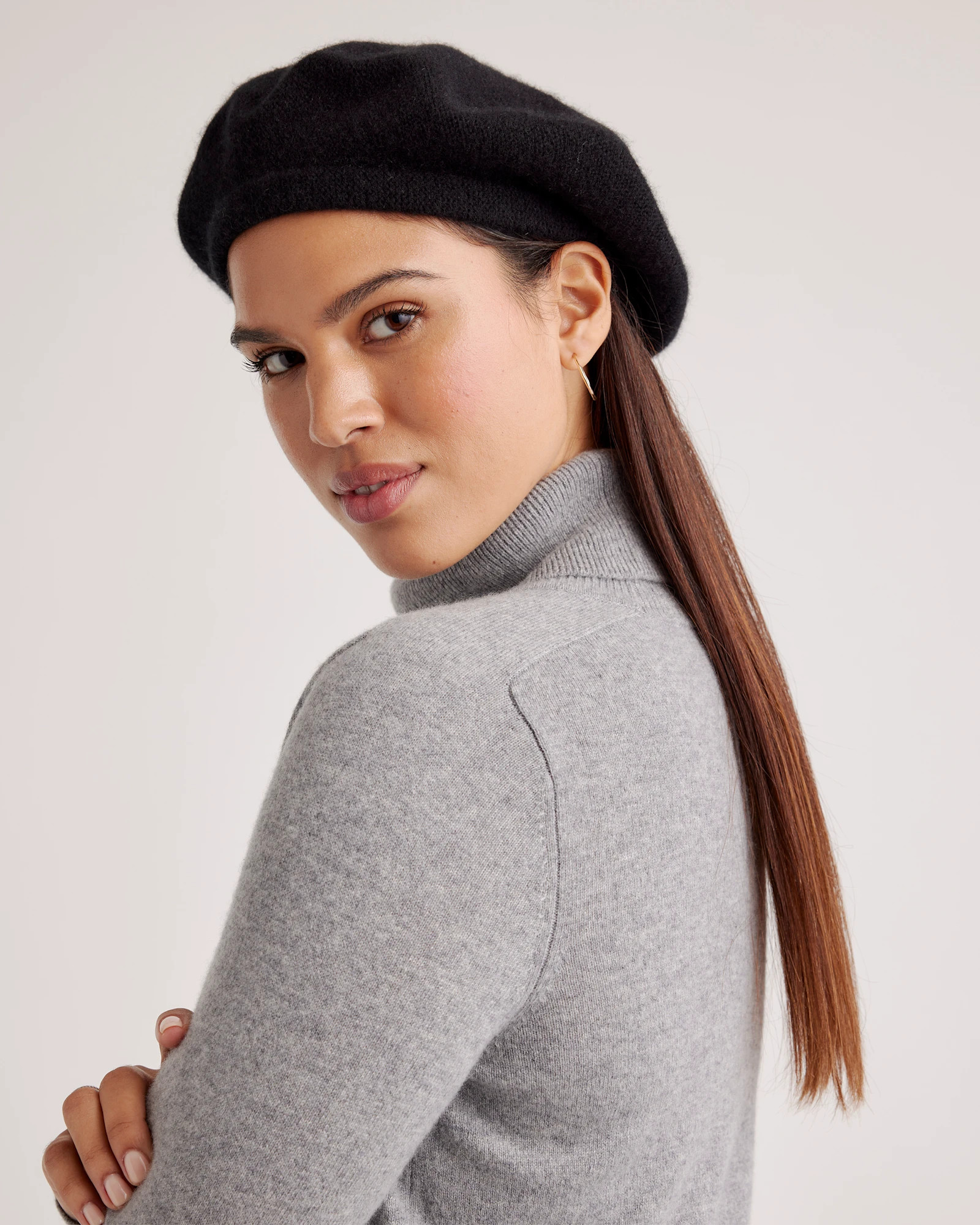 Mongolian Cashmere Beret in Black | Quince