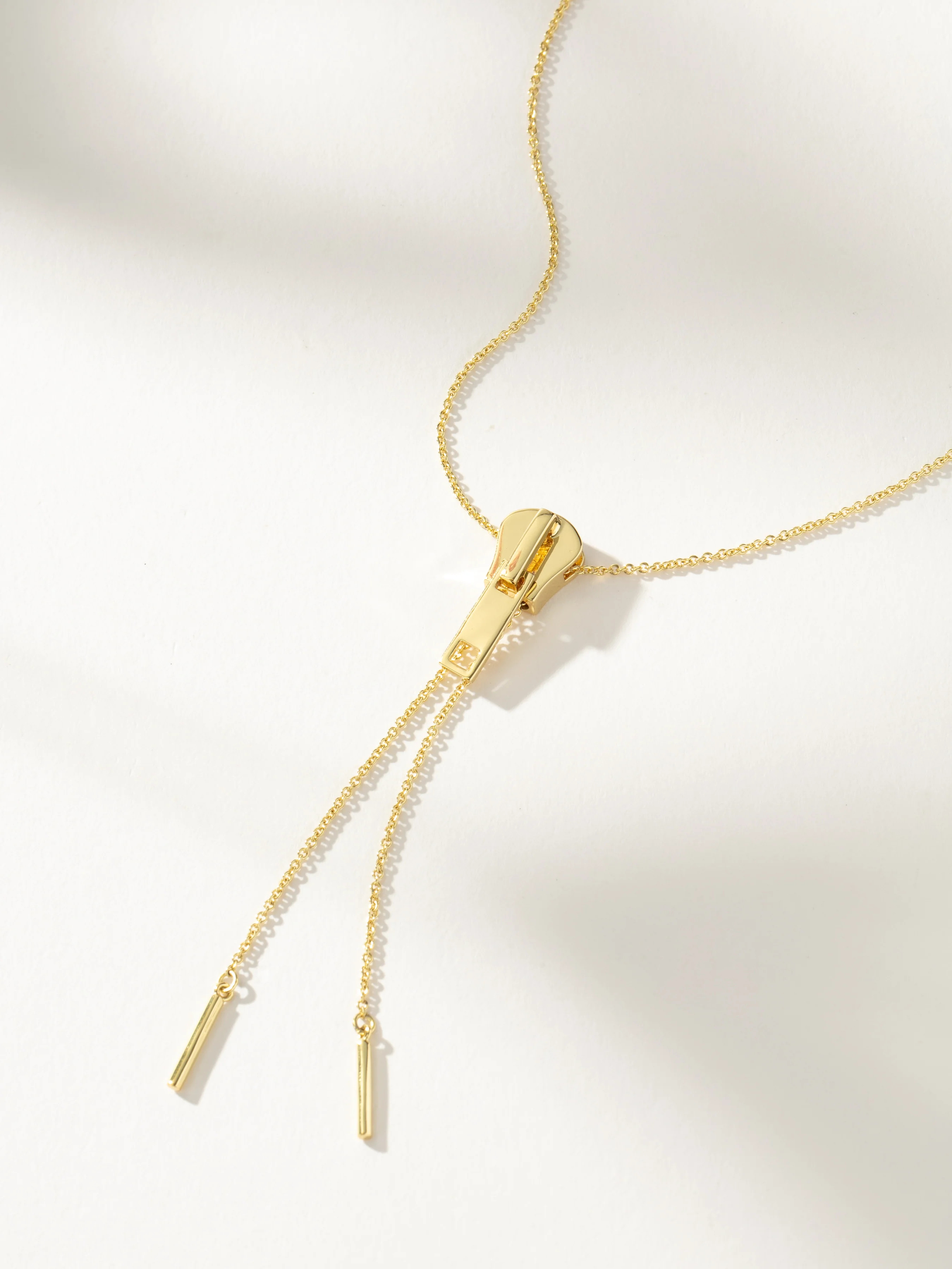 Adjustable Zipper Lariat Necklace in Gold | Uncommon James | Uncommon James