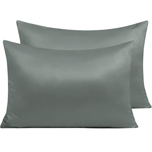 NTBAY Zippered Satin Pillow Cases for Hair and Skin, Luxury Queen Hidden Zipper Pillowcases Set of 2 | Amazon (US)