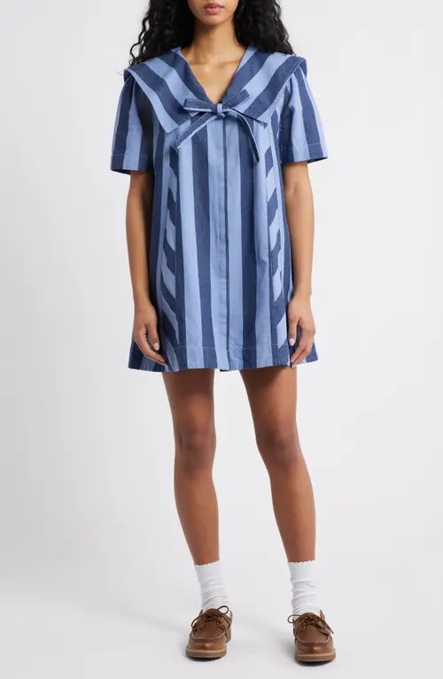 Damson Madder Goldie Stripe Minidress in Blue at Nordstrom, Size 6 Us | Nordstrom