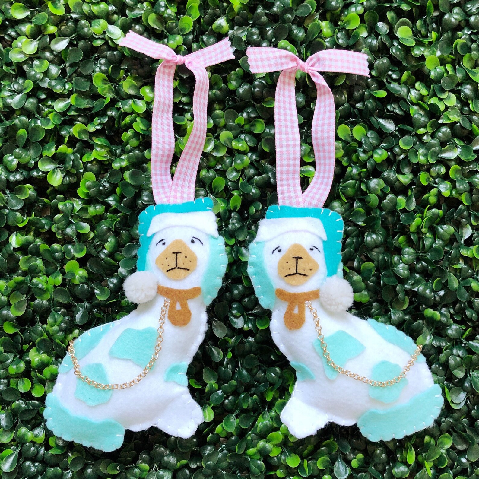 Read the full title
    Pastel Staffordshire Dog Christmas Ornament, Chinoiserie Chic Ornament | Etsy (US)