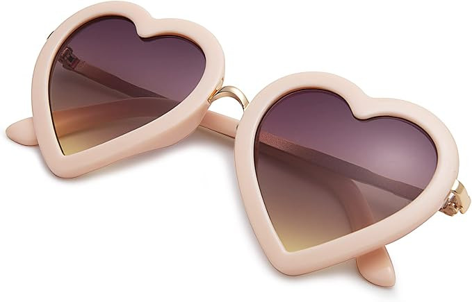 COASION Kids Heart Girls Sunglasses UV 400 Protection for Toddler Party Beach Shades Age 3-10 | Amazon (US)