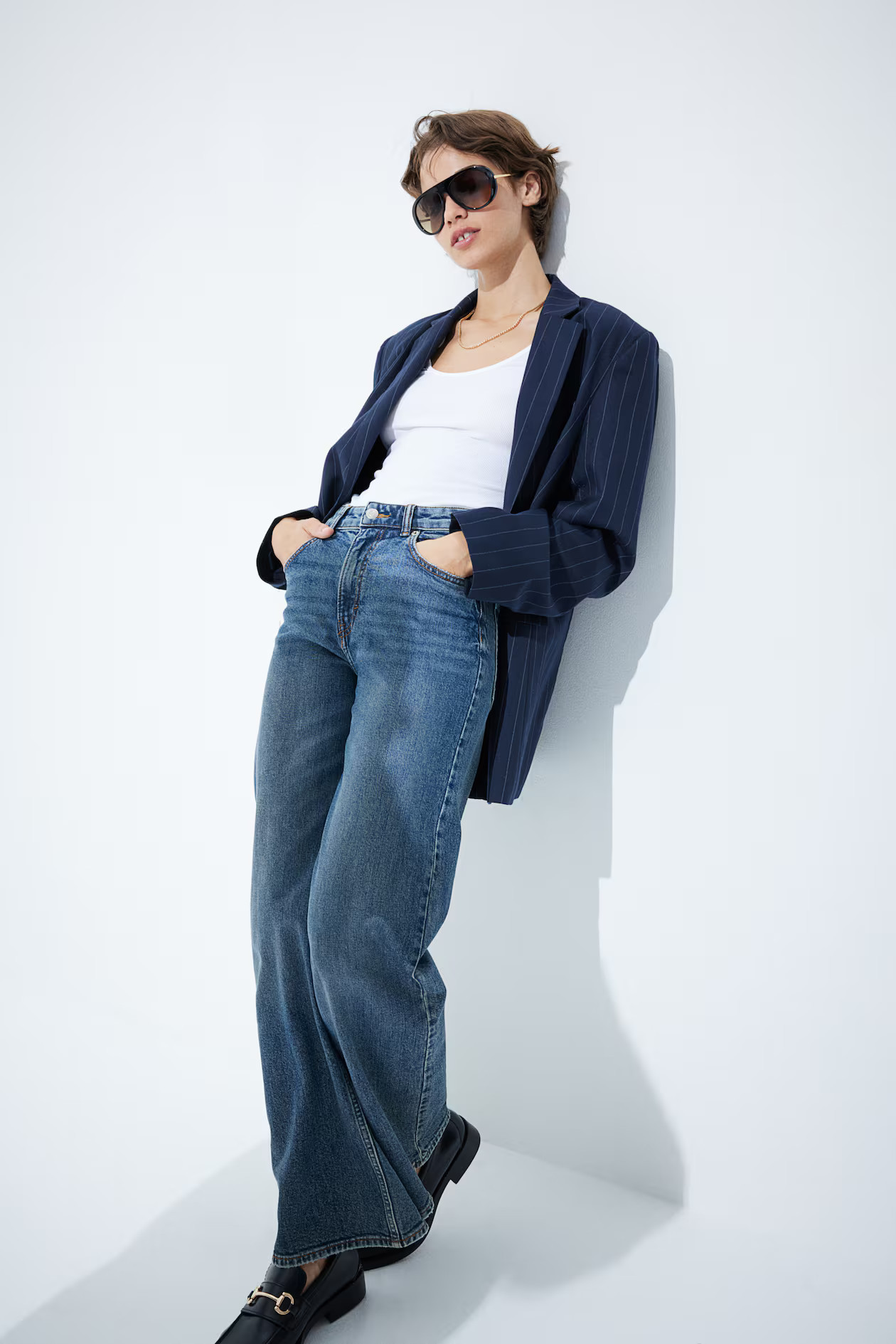Wide High Jeans - Denimblau - Ladies | H&M AT | H&M (DE, AT, CH, NL, FI)