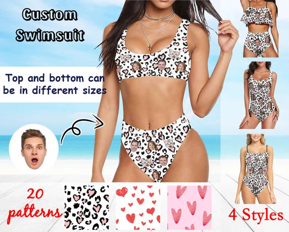 Custom Women Drawstring Side One-piece Swimsuit Personalized - Etsy | Etsy (US)