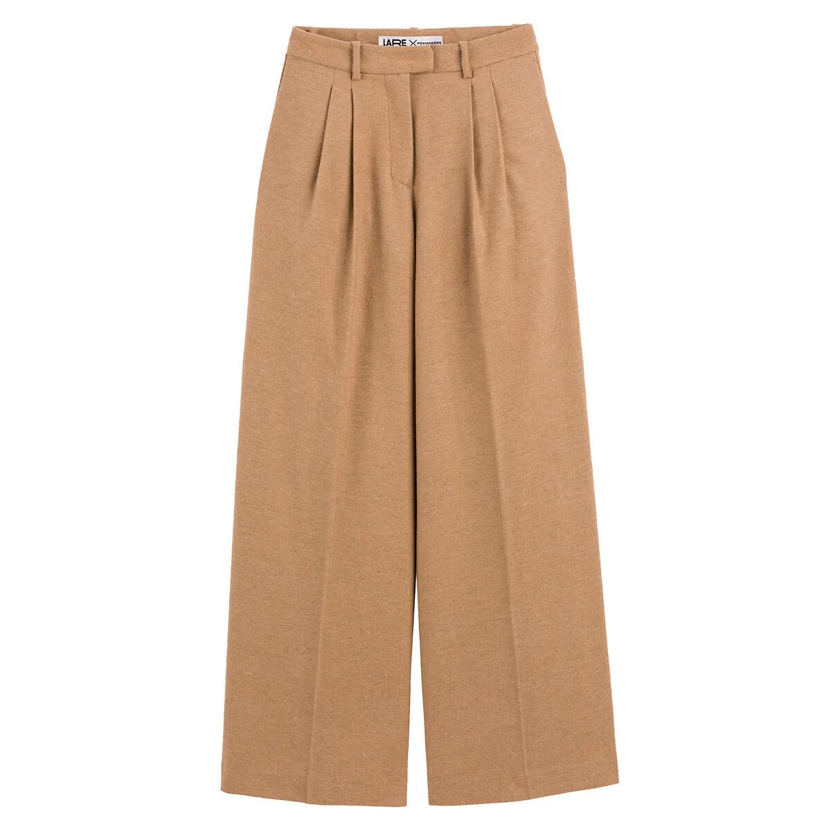 Wide Leg Trousers with Pleat Front and High Waist, Length 28.5" | La Redoute (UK)