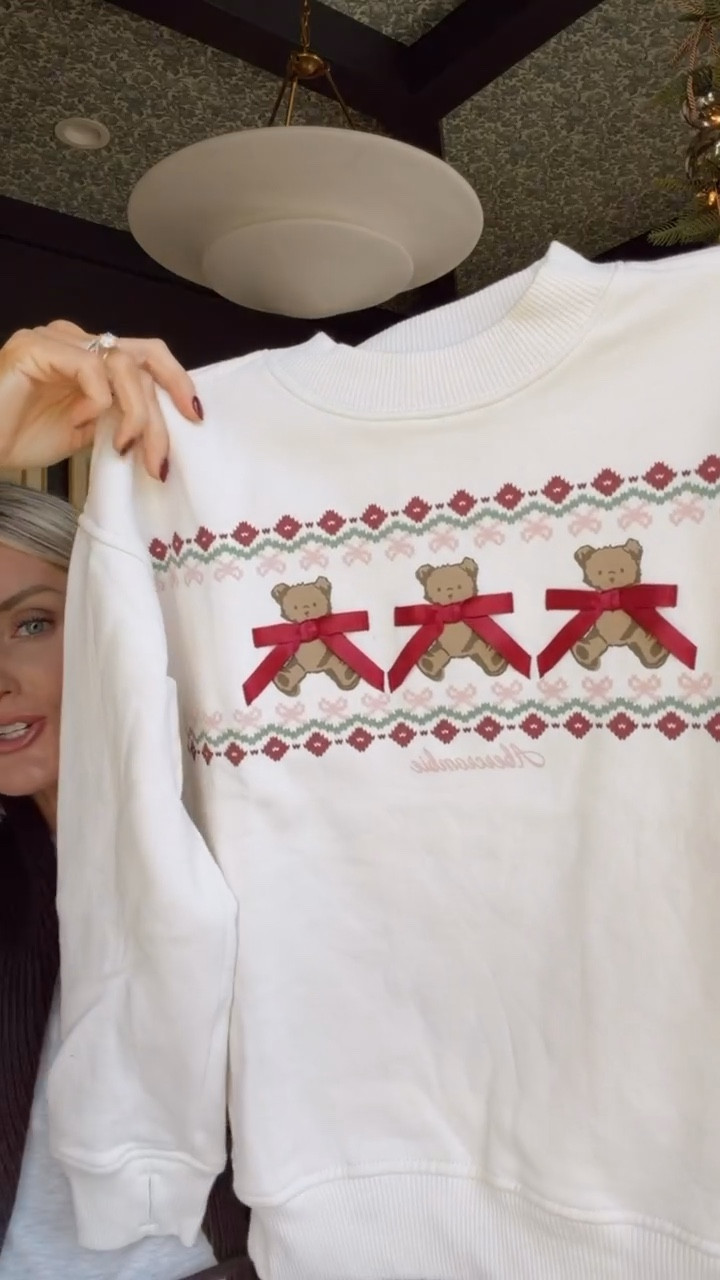 Love this festive Christmas sweatshirt with the bears! I thought it was so cute! I also got some lounge pants and leggings for Collins because she lives in comfy clothes! Use code AFLOVERLY for an extra 15% off! @abercrombie #AbercrombiePartner @shop.ltk #liketkit

*Use code AFLOVERLY to get an additional 15% off almost everything in stores and online at checkout from 12/12/2025-12/15/2025 in US/CA. Exclusions apply. See details online.*

Loverly Grey, Abercrombie kids, Abercrombie sale, festive sweatshirt, kids clothes, girls clothes 

#LTKSaleAlert #LTKKids
