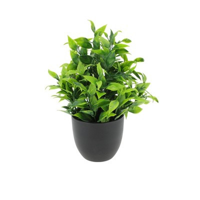 Unique Bargains Artificial Tree Evergreen Grass Plastic Potted 1 Pc Pepper-Leaf Potted | Target