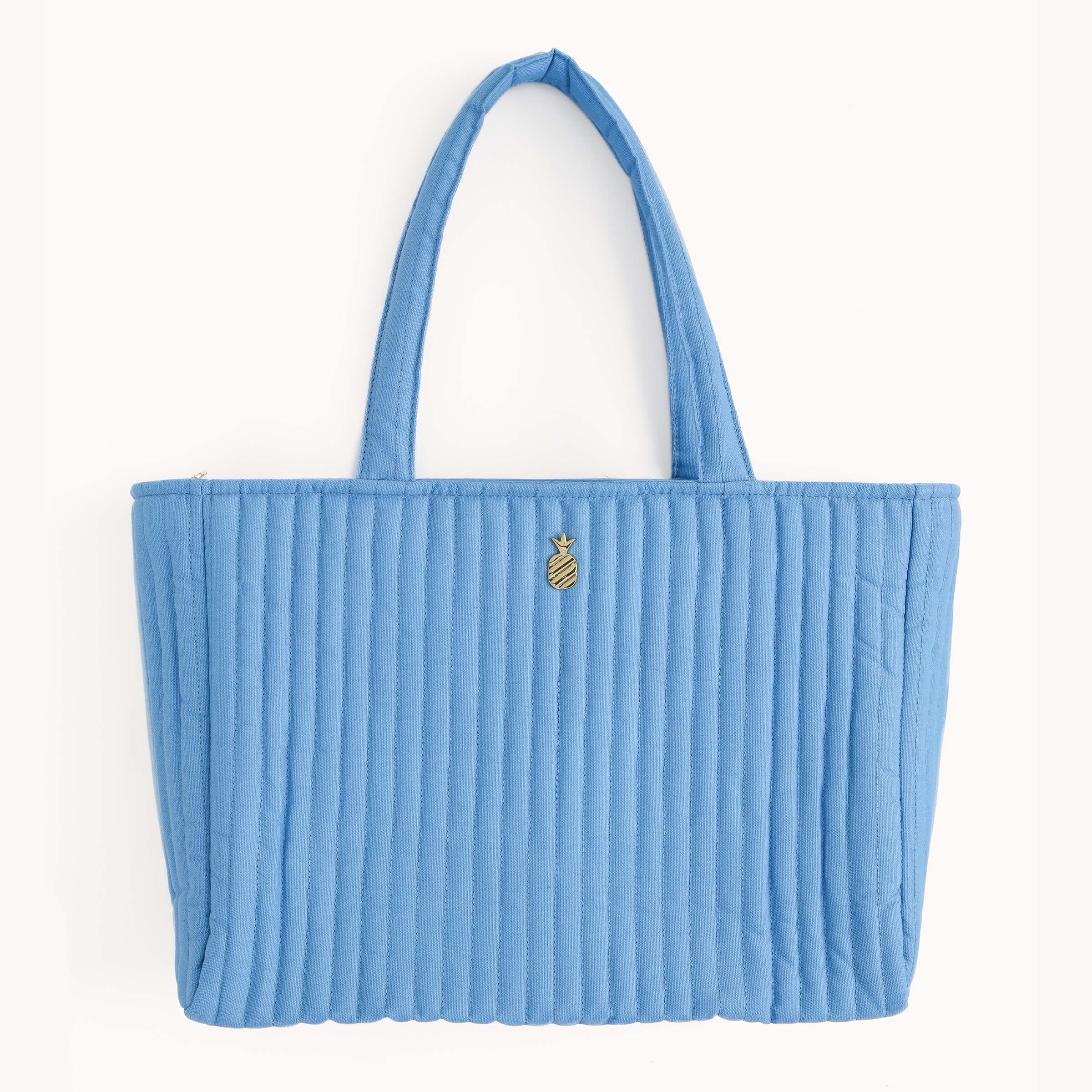 Quilted Tote Bag, French Blue | Simplified