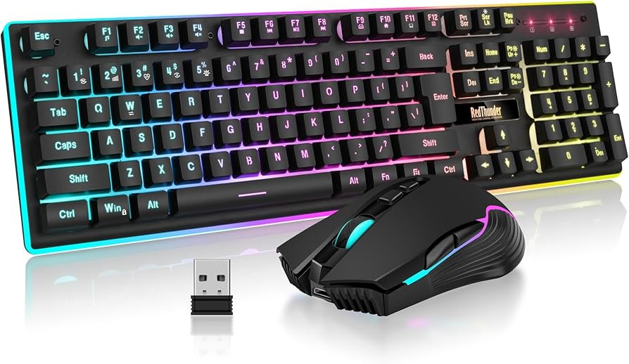 RedThunder K10 Wireless Gaming Keyboard and Mouse Combo, LED Backlit Rechargeable 3800mAh Battery... | Amazon (US)