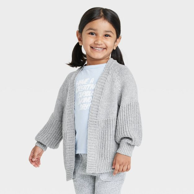 Toddler Girls' Animal Print Cardigan - Cat & Jack™ Gray | Target