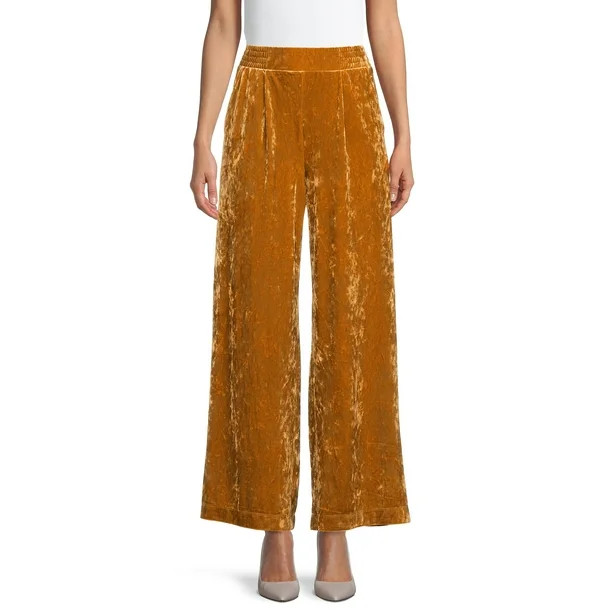 The Get Women's Velvet Wide Leg Pants | Walmart (US)
