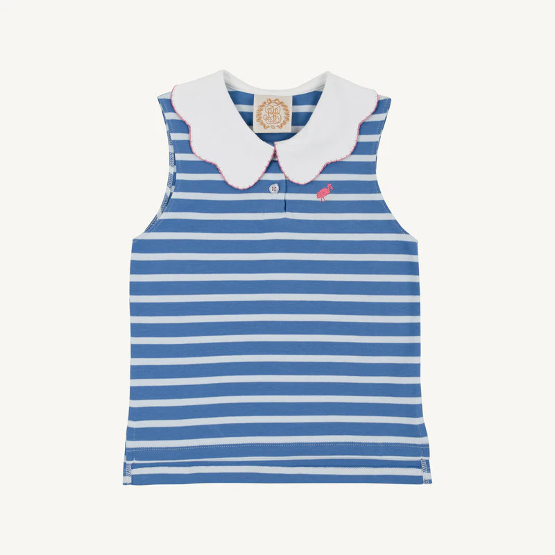 Paige's Playful Polo - Barbados Blue Stripe | The Beaufort Bonnet Company