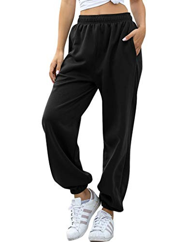 HeSaYep Women's High Waisted Sweatpants Workout Active Joggers Pants Baggy Lounge Bottoms | Amazon (US)