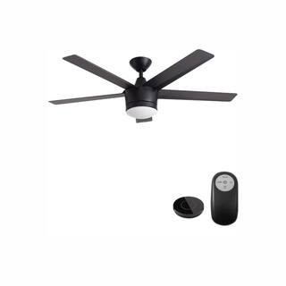 Home Decorators Collection Merwry 52 in. Integrated LED Indoor Matte Black Ceiling Fan with Light... | The Home Depot