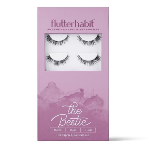 FlutterHabit Bestie Lash Clusters for Women, Salon Quality At Home Eyelashes Extension Kit, 6 Lash Sets, No Lash Glue Included | Amazon (US)