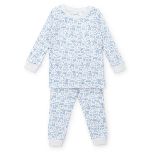 Grayson Boys' Pajama Pant Set - School Days Blue | Lila and Hayes