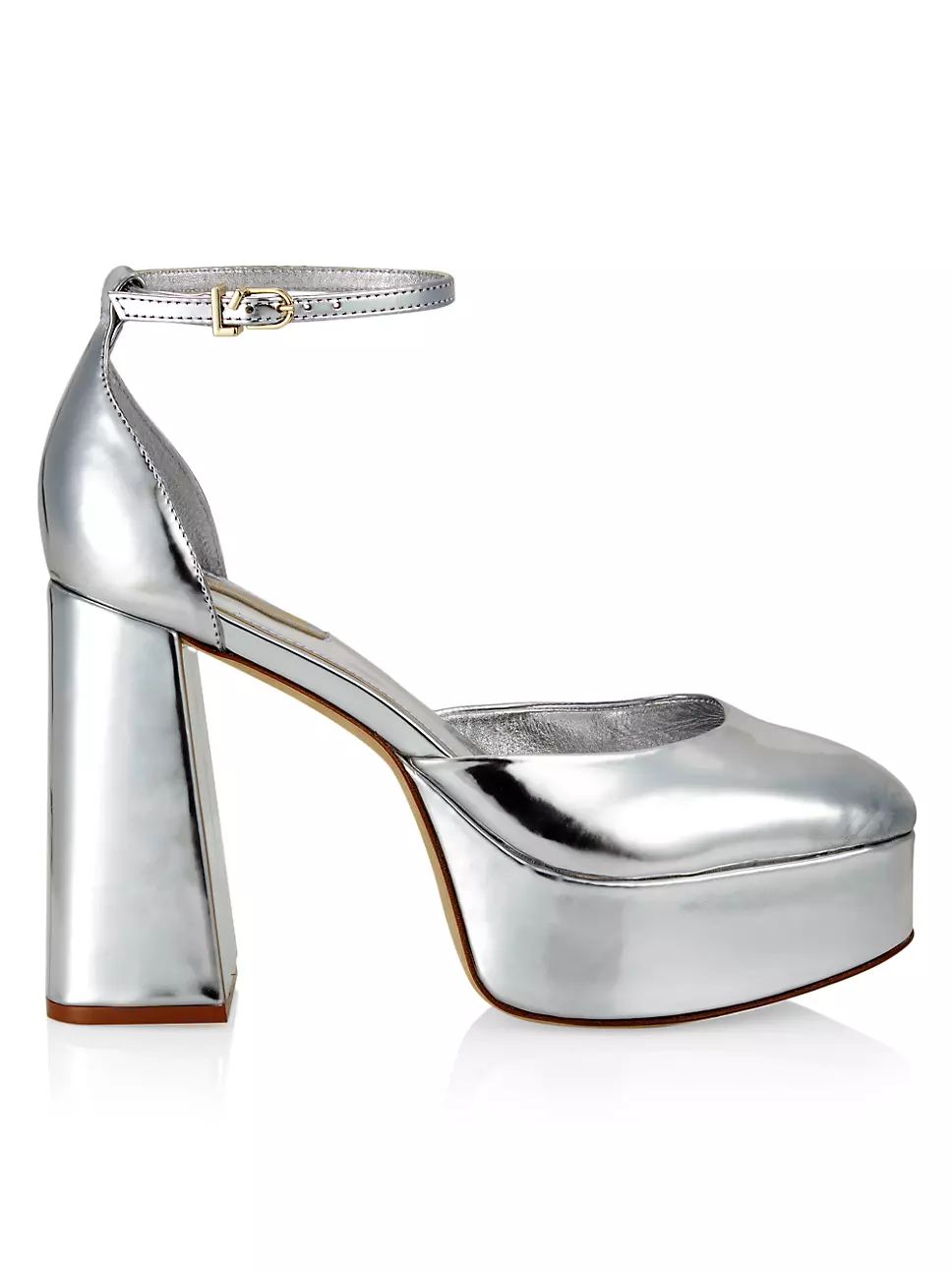 Ari Metallic Leather Ankle-Strap Platform Sandals | Saks Fifth Avenue