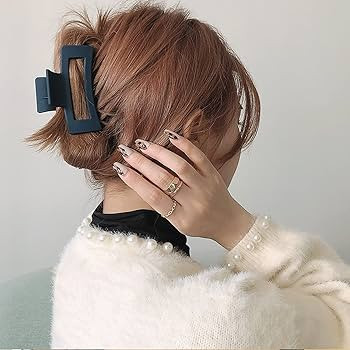 Black Hair Claw Clips Large Hair Clips for Women Girls, 4.2'' Matte Rectangle Hair Clips for Thic... | Amazon (US)