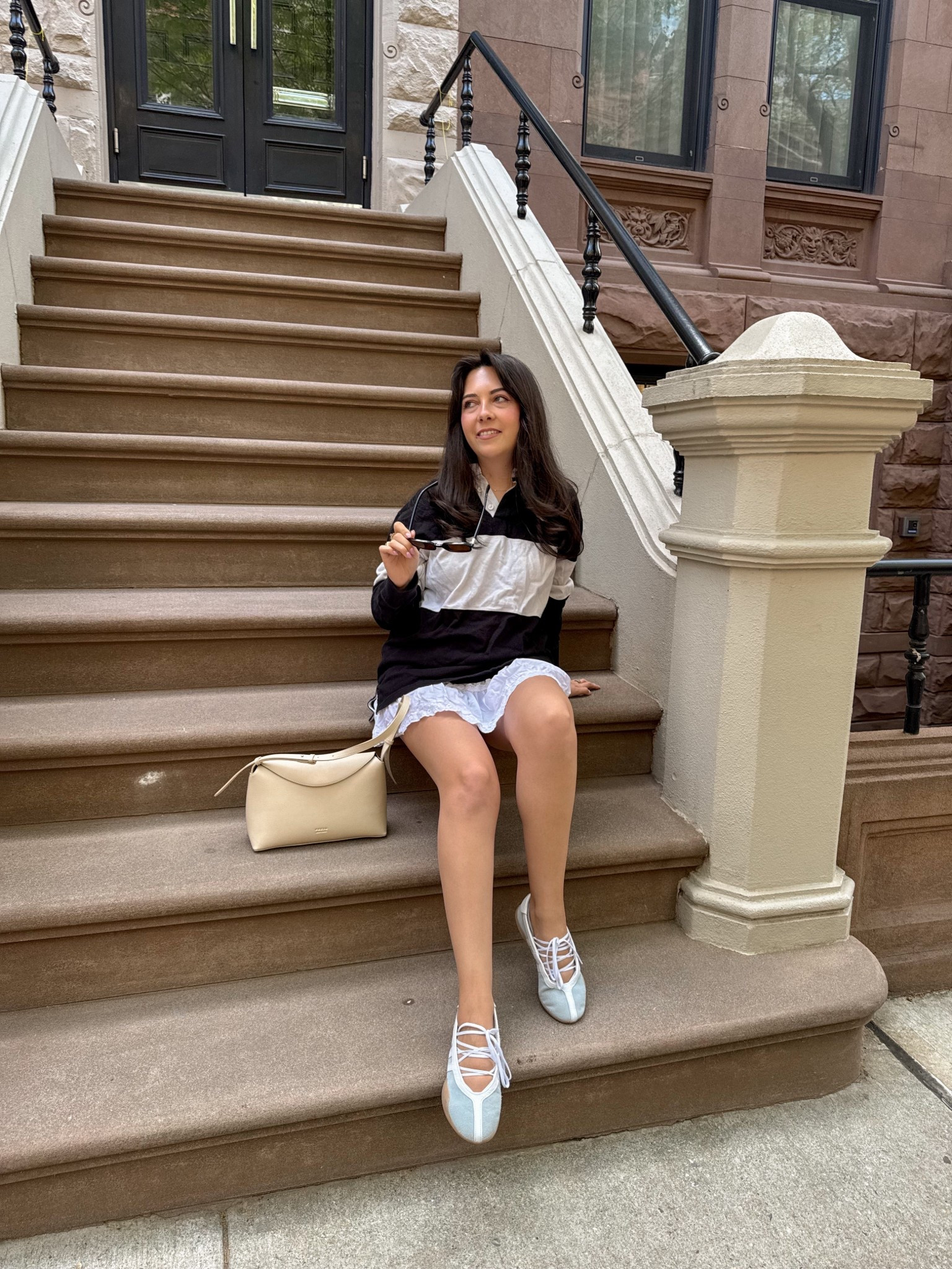 Sporty meets feminine 🤍

Wearing a black & white rugby top styled with a lace mini skirt for that effortless contrast moment—finished with lace-up ballet flats and a neutral shoulder bag. The perfect casual spring outfit for NYC days when you want to look put together but still comfortable.

#LTKootd #LTKSeasonal