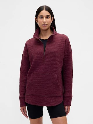 GapFit Quilted Jacquard Half-Zip Pullover | Gap (US)