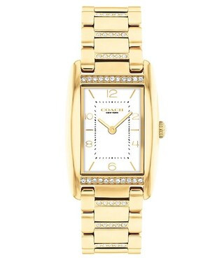 Women's Reese Quartz Analog Gold Tone White Dial Stainless Steel Bracelet Watch | Dillard's