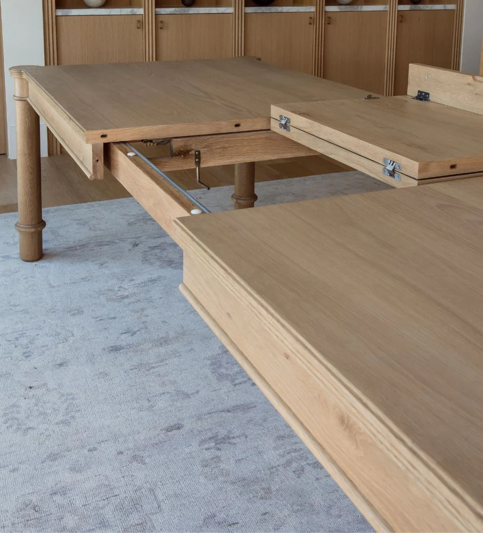 Elizabeth White Oak 96-120" Expandable Dining Table | Le Maé