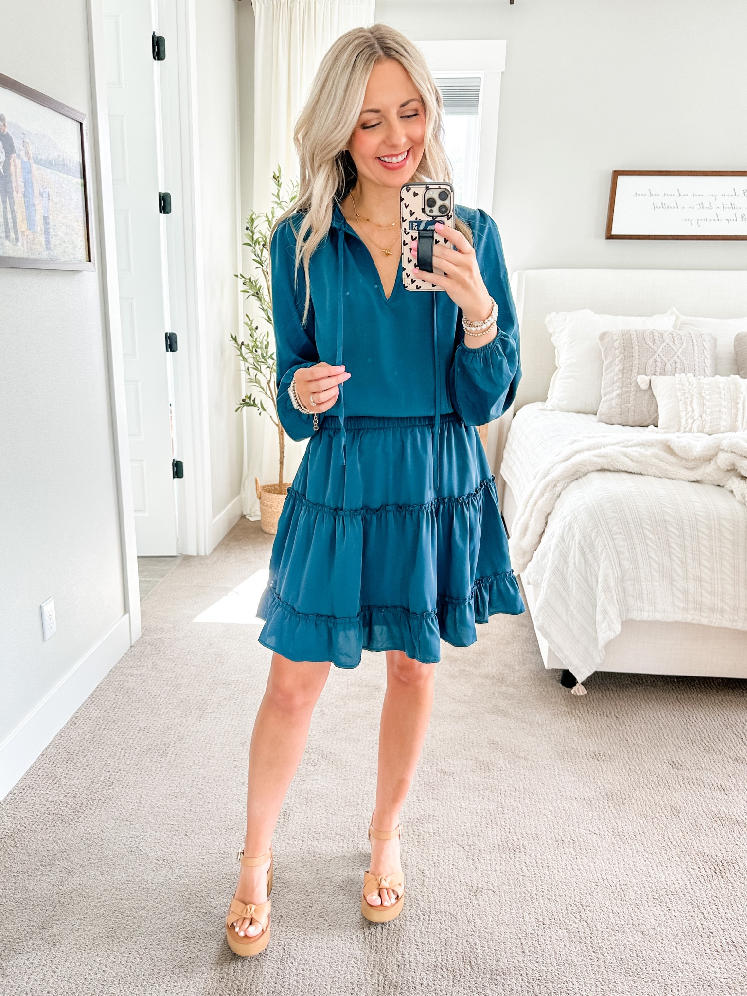Long sleeve ruffle tiered mini skirt from Amazon! Comes in so many colors - I’m wearing the long sleeve dark blue in my true size small!

It has a cinched waist for a flattering fit and I’m 5’6” and it hits just above my knees. It’s lined so it’s not see through!

#LTKstyletip #LTKsalealert #LTKunder50