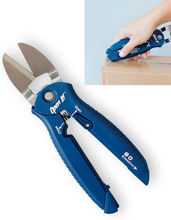 Zibra Open-It! All-In-One Multi Tool with Heavy-Duty Scissors, Box Cutter, Screwdriver, and Packa... | Amazon (US)