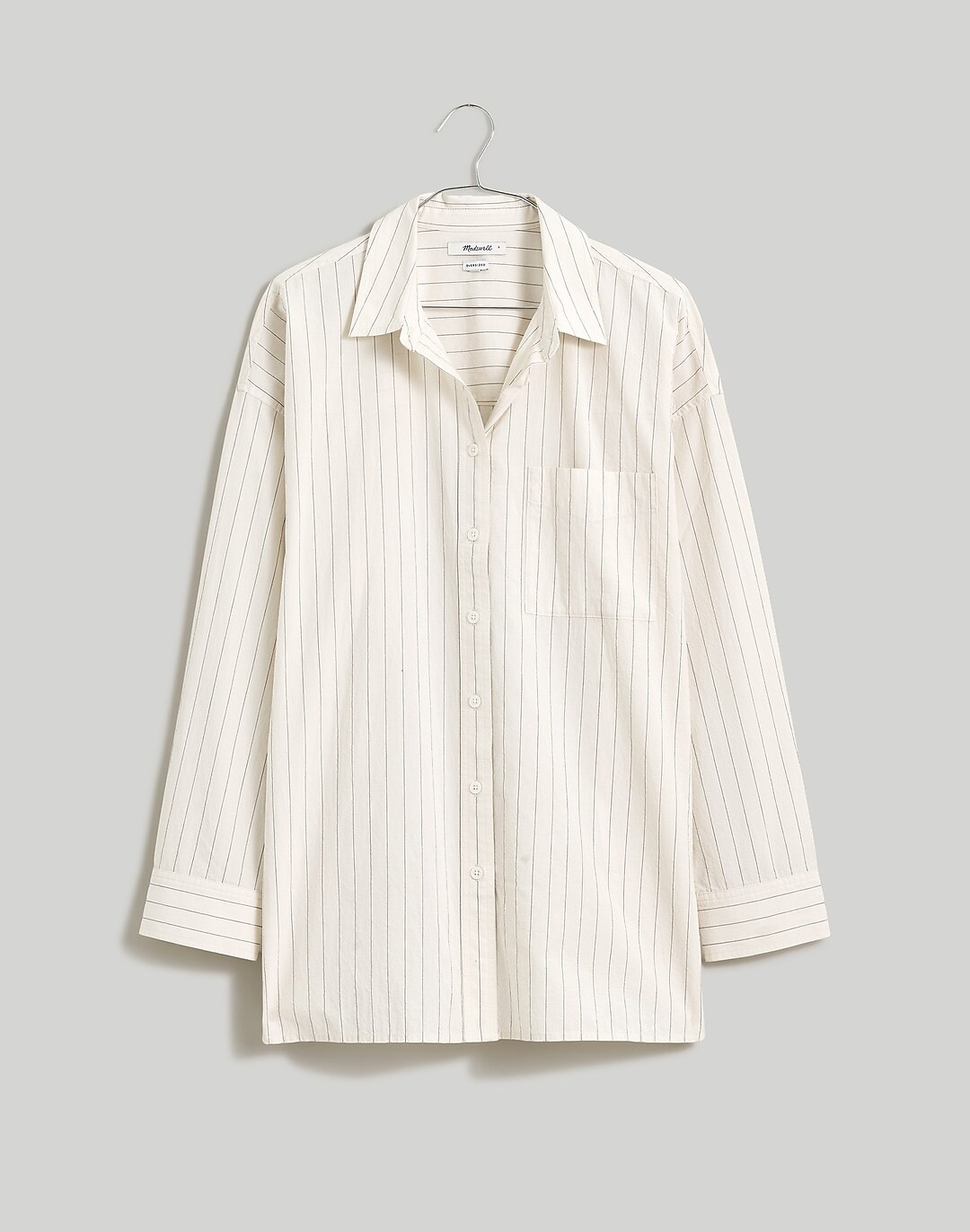 Plus Signature Poplin Oversized Patch Pocket Shirt in Stripe | Madewell