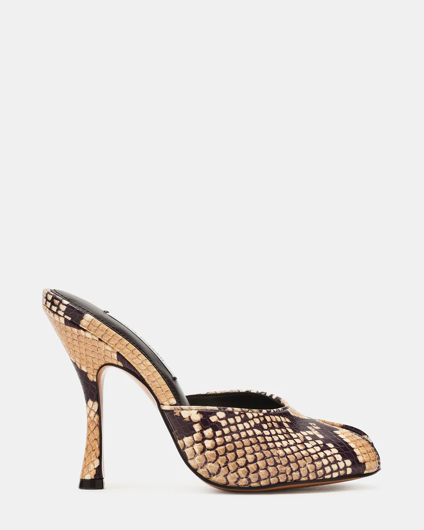 JULES Snake Peep Toe Mule Women's Heel | Steve Madden (US)