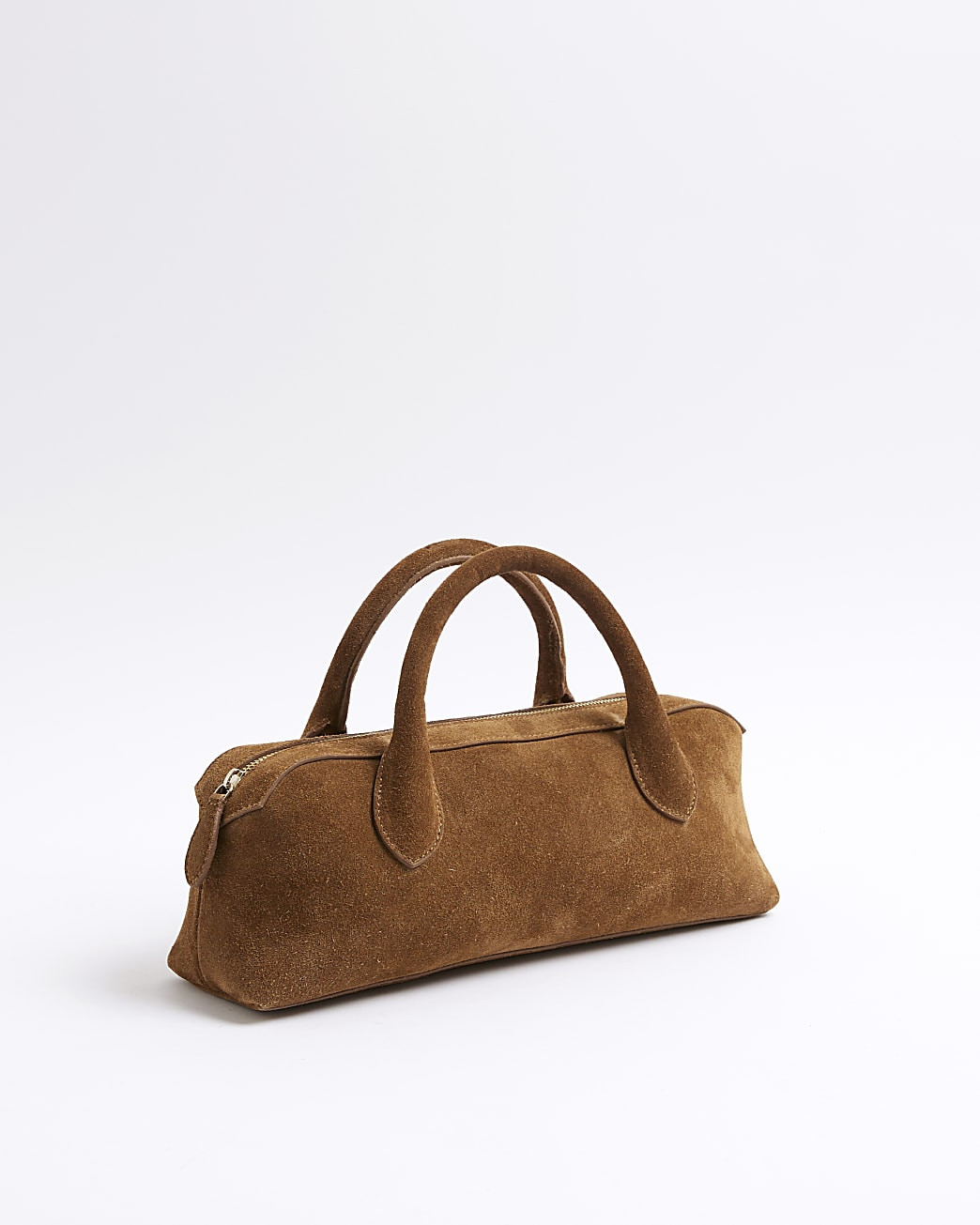 Brown Premium Suede Bowler Bag | River Island UK & IE