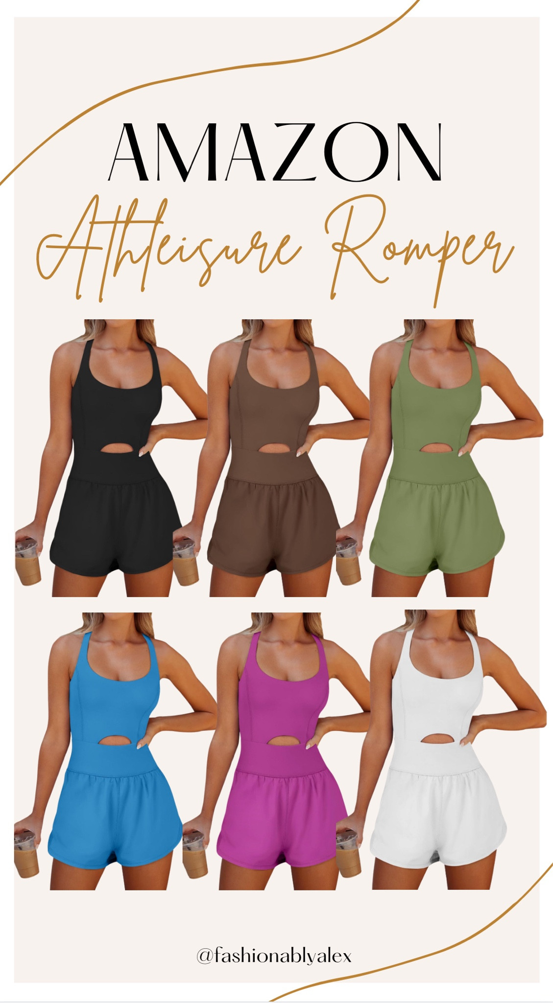 Grab this cute and easy to wear romper from Amazon! Comes in a bunch of different colors! #casualwear #athleisurewear 

#LTKfindsunder50 #LTKmidsize #LTKActive