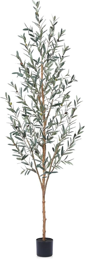 CROSOFMI Artificial Plants Indoor 210 cm Large Faux Olive Tree in Plastic Pot Tall Fake Plants fo... | Amazon (UK)
