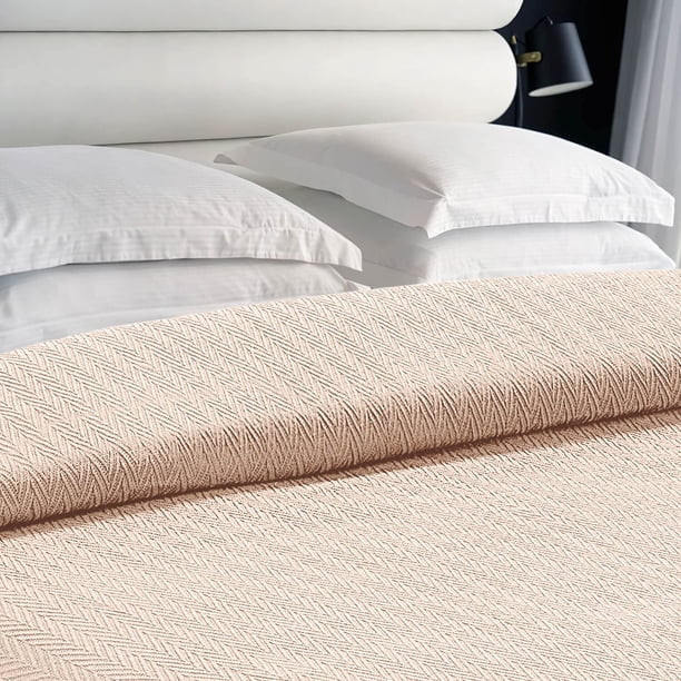 Luxury Thermal Cotton Blankets, King Size- Beige | Walmart (US)